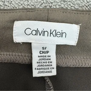 Calvin Klein Faux Suede Skinny‎ Pull On Pants Taupe Tan Small Leggings thumbnail 8