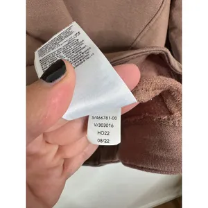 Athleta Coaster Luxe V-Neck Sweatshirt‎ Brown Mauve Fleece Pullover XS 466781 thumbnail 5