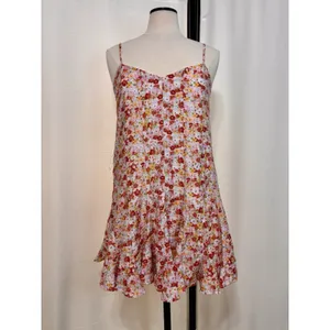 Lulus Babydoll Y2K Mini Dress Roses Floral Hippie Boho Cottage Sundress Medium thumbnail 7