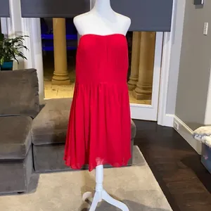 Women’s Burgundy Short Strapless Chiffon Party Prom Dress XXL NWT thumbnail 2