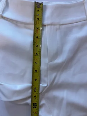 White Women's Dress Pants with Button Waist Detail thumbnail 5