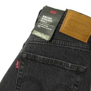 NWT Levi's Ribcage Straight Ankle in Feelin' Cagey Black Super High Rise Jean 28 thumbnail 7