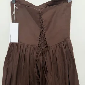 Reformation Buckley Strapless Midi Dress Brown Stretch Organic Cotton Size 2 New thumbnail 6