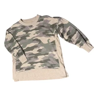 Aerie Womens Camo Crewneck Sweatshirt Large Grey Green Camouflage Side‎ Slits thumbnail 2