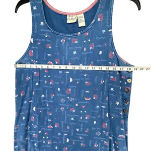 Vintage Koret‎ City Blues Petites Denim Dress Blue Novelty Patriotic Picnic Sz M thumbnail 7