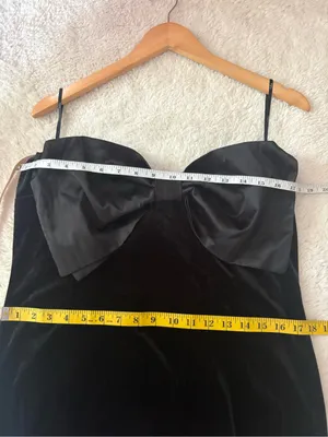Lulus Dramatic Stunner Black Velvet Bow Strapless Maxi Dress Size XXL old money thumbnail 7