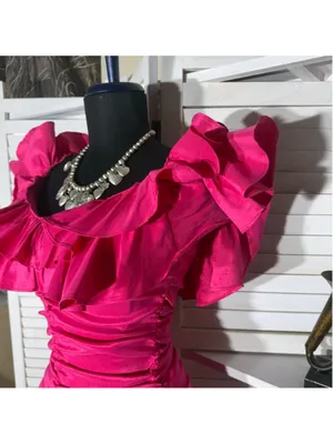 Lovers & Friends mini dress sexy pink ruffled wedding guest cocktail glam prom S thumbnail 9