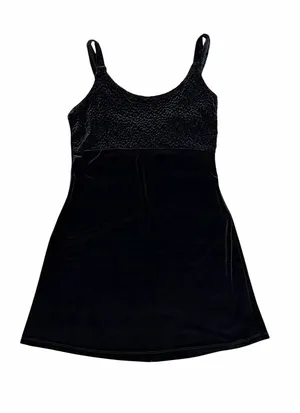 Vintage 90s Timing USA Black Velvet & Textured Lace Bustier Mini Dress Medium thumbnail 6