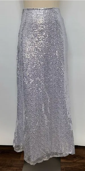 Daisy Corsets silver Sequin Maxi Skirt with Subtle Sheen thumbnail 1