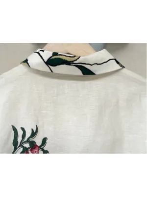 Tuckernuck Belle Bouquet Cotton Linen Therese Puff Sleeve Dress S Belted Garden thumbnail 9