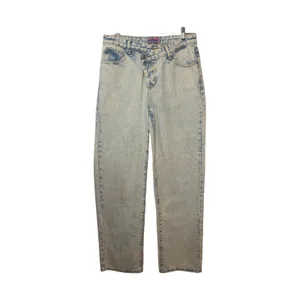 Edikted Asymmetrical Crossover Waist Acid Wash Boyfriend Baggy StraightLeg Jeans thumbnail 2