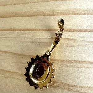 Gold Tone Red and Clear Rhinestones choker Pendant Necklace thumbnail 6