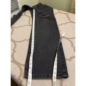 Garage Denim Street Wide Leg Black Distressed Jeans Size 00/23 Y2K thumbnail 6