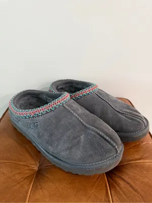 Ugg Tasman II Suede Slipper in Dark Grey Size 8.5 thumbnail 2