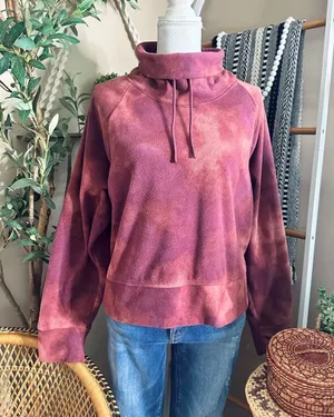 Old Navy Tie Dye Fleece Funnel Neck Pullover Sweatshirt Large thumbnail 1