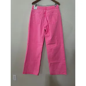 Zara the boogie pant super wide leg mid-rise full length Jeans PINK NEW 40 US8 thumbnail 6