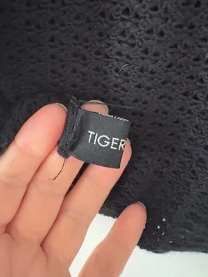 Tiger Mist Black Open Knit Keyhole Crop Top Small Scalloped Festival Coquette thumbnail 6
