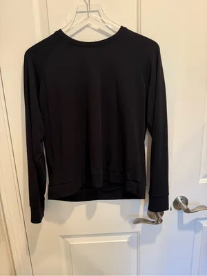 COZY EARTH Women’s Brushed Bamboo Cotton Crewneck Pullover Top Black thumbnail 2