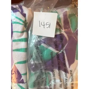 Palm Grove Wm M Cold Shoulder Tropical Floral Top Purple Green 3/4 Sleeve Resort thumbnail 10