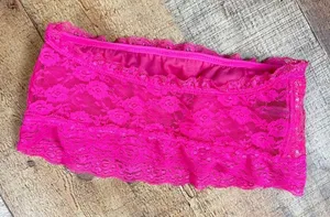 Tarea Rue 21 Medium Juniors Sequin Lace Hot Pink Bandeau Bra Top thumbnail 2