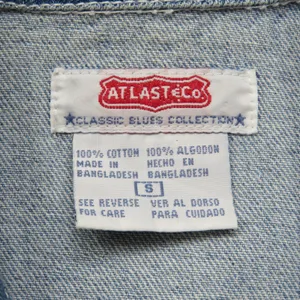 At Last & Co. 1990s Vintage Denim Floral Embroidered Vest Jean Vest Size Small thumbnail 5