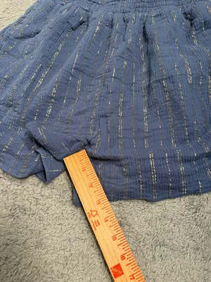 Aerie Women’s Blue Stripe Casual Elastic-Waist Shorts small thumbnail 12