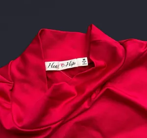 Heart & Hips Scarlet Red Ruched Mock Neck Dress thumbnail 3