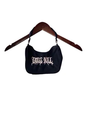Dolls Kill Black Logo Mini Shoulder Belt Bag thumbnail 3