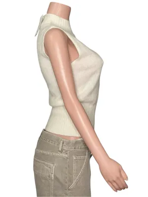 KOOKAÏ Geneva Wool Cashmere Knit Tank, Winter White, FR36/US4 thumbnail 6