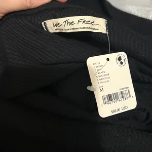 Free People We The Free Hold Me Close Cropped Cross Over Wrap Top Black M thumbnail 3