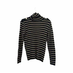 LAUREN RALPH LAUREN Black Metallic Turtleneck Knit Sweater Sz M thumbnail 2