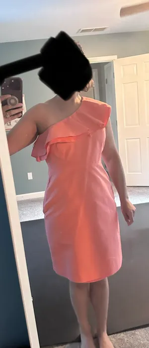 Pink one shoulder dress Size 8 thumbnail 3