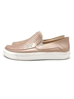 Crocs CitiLane Roka Slip On Shoes Women 7 Rose Gold Metallic Perforated Sneaker thumbnail 2