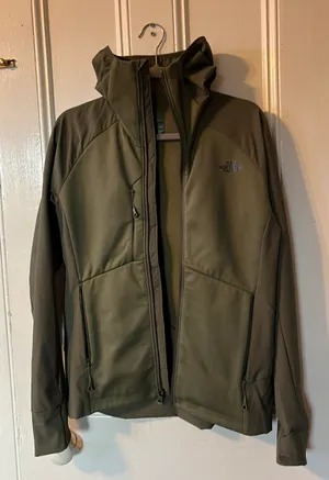 The North Face Green Windbreaker Hooded Zip Up thumbnail 1