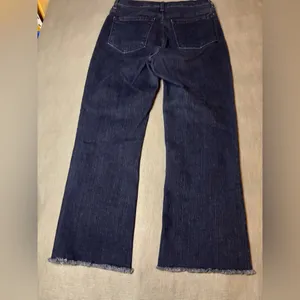 NYDJ Not Your Daughter's Jeans Dark Wash Raw Fray Hem Flare Jeans petite Sz 10P thumbnail 8