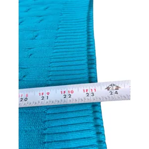 Chaps Cable Knit V-Neck Sweater XL Teal 100% Cotton Preppy Old Money NWT thumbnail 5