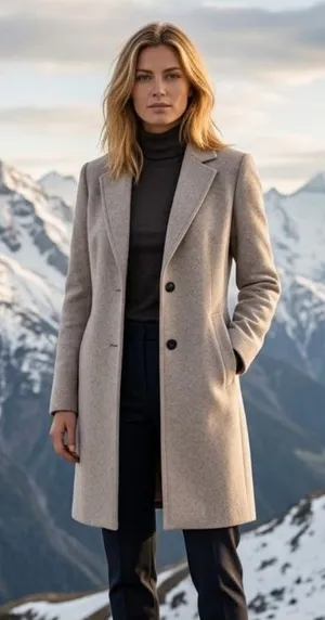 NWT ZARA Beige Taupe Tailored Outerwear Long Coat XS thumbnail 1