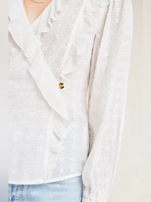 Anthropologie Maeve Laila Ruffled Blouse thumbnail 4