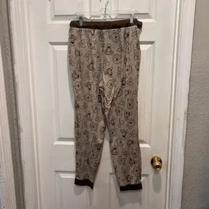 Disney Winnie the Pooh Tigger Piglet Set Women's XL 2‎ Piece Pants Tan Lounge thumbnail 10
