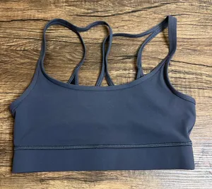 Vuori All The Feels Sports Bra XS Gray Strappy Back Low Impact Yoga Gym thumbnail 1