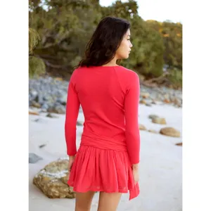 Free People Lexi Drop Waist Mini Dress High Risk Red M thumbnail 4