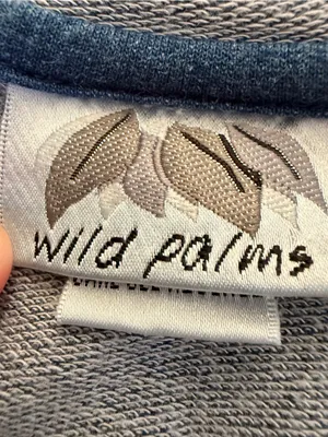 Wild‎ Palms Indigo Blue Bird Graphic Boxy Pocket Top Size Small thumbnail 3