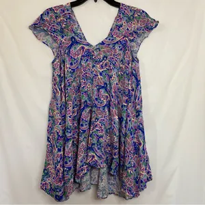 Matilda Jane Adventure Begins In The Maze Trapeze Top Women's Size‎ Small Floral thumbnail 3