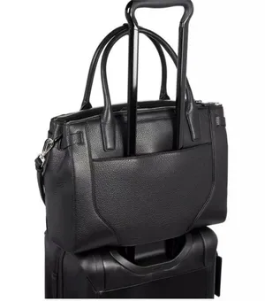 Tumi Stanton Kiran Tote Black Leather Travel Bag thumbnail 2