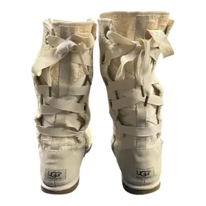 UGG Australia W HEIRLOOM Lace Up Boots 1000693 US Size 7 Knit F8911L Sheepskin thumbnail 3