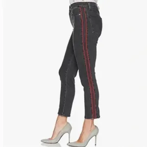 Hudson Zoeey High Rise Faded Black & Red Tuxedo Stripe Ankle Jeans 25 thumbnail 3
