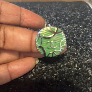 Silver & green “CC” pendant. Gorgeous. thumbnail 2