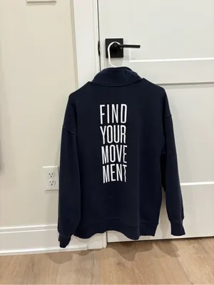 Athleta Forever Fleece 1/4 Zip in Navy With Logo thumbnail 8