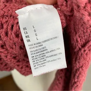 American Eagle Mauve Loose Knit Chunky Sweater Large Crew Neck thumbnail 5