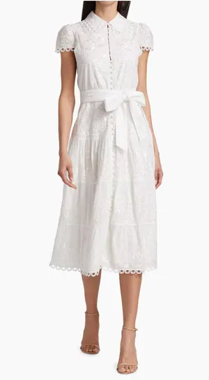Alice + Olivia Size 4 Vannessa Belted Midi Shirtdress Retails $595 thumbnail 6